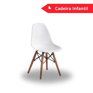 Cadeira Eames Infantil Branca Base Em Madeira - Empório Tiffany