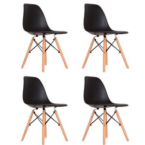 Conjunto 4 Cadeiras Eames  Preto
