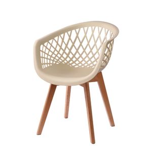 Cadeira Web Wood Creme