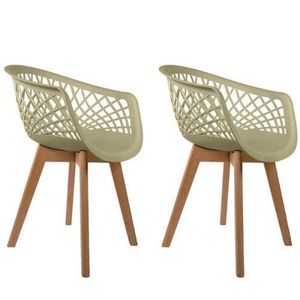 Conjunto 2 Cadeiras Web Wood  Creme