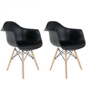 Conjunto 2 Cadeiras com Braços Eames  Preto