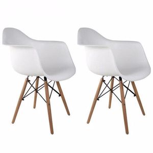 Conjunto 2 Cadeiras com Braços Eames  Branca