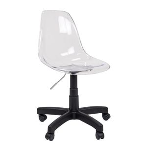 Cadeira Eames Office Transparente  Base Preta