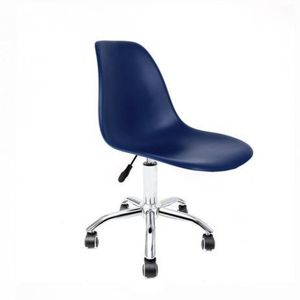 Cadeira Eames PP Azul Bic  Office Cromada