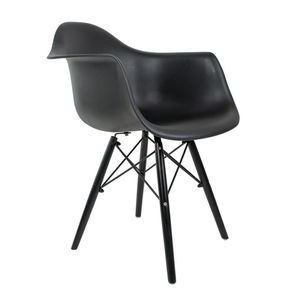 Cadeira Eames Com Braço Preta  Base Em Polipropileno