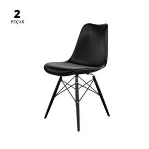 Conjunto Com 2 Cadeiras Saarinen Preta  Base Em Polipropileno