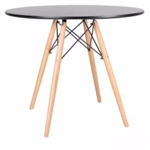 Mesa Eames Tampo Redondo MDF 60cm Preta