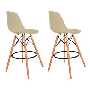 Conjunto 2 Banquetas Eames  Creme