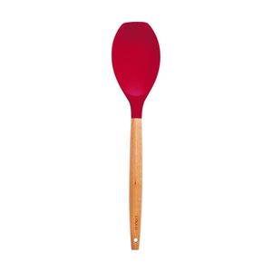Espátula Redonda De Silicone Com Cabo De Madeira - Oikos
