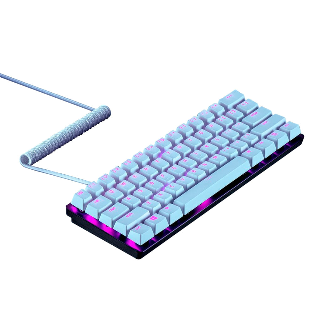 Conjunto de teclas Razer Keycap PBT + Cabo Espiral Mercury - RC2101490900R3X