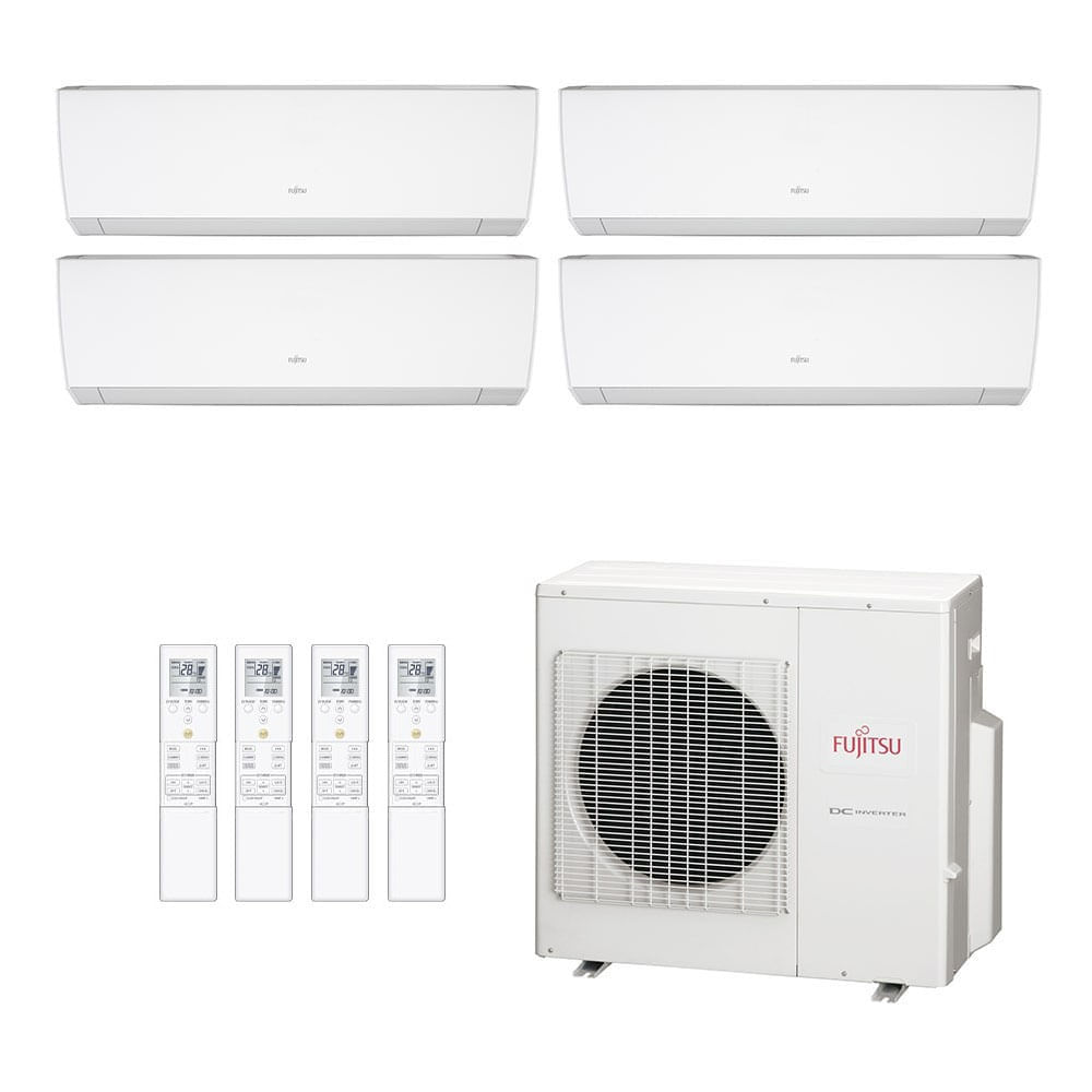 Ar Condicionado Multisplit Quad 43000 Btu(3x12000+7000) Quente/frio - Inverter - Fujitsu - 220v - Asbg07lmca Asbg12lmca / Aobg30lat4