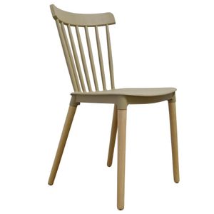 Cadeira Windsor Creme  Base Em Madeira