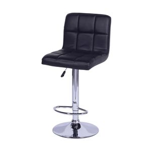 Banqueta Confort Estofada Preta Base Cromada