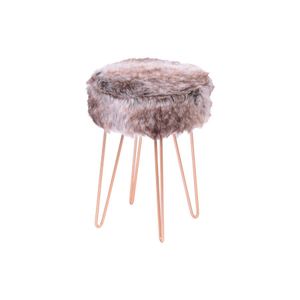 Banquinho Glamour Pelo Mescla Base Metal