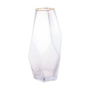 Vaso com Borda Dourada Wolff Taj de Vidro 13cm x 23,5cm
