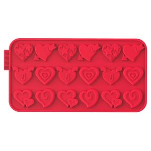 Forma Chocochips Hearts Vermelha - Siliconezone