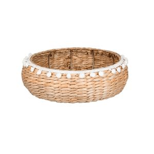 Cesto Folk Redondo Fibra Natural 30X33x9cm - Yoi