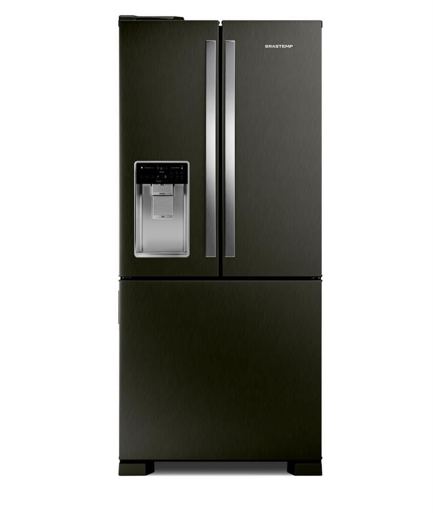 Geladeira Brastemp Frost Free French Door Água e Gelo na Porta 515 litros cor Black Inox - BRH85AE 110 Menor preço em Geladeira Brastemp Frost Free French Door Água e Gelo na Porta 515 litros cor Black Inox - BRH85AE 110