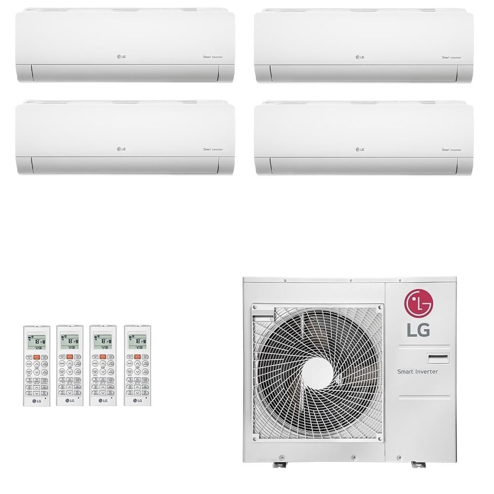 Ar Condicionado Multisplit Quad 51000 Btu(2×12000+9000+18000) Quente/frio – Inverter – LG – 220v – Amnw18gska0 Amnw12gsja0 Amnw09gsja0 / A5uw36gfa2