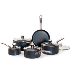 Jogo de Panelas Tefal Platinum Alumínio Revestido Azul 05 Peças