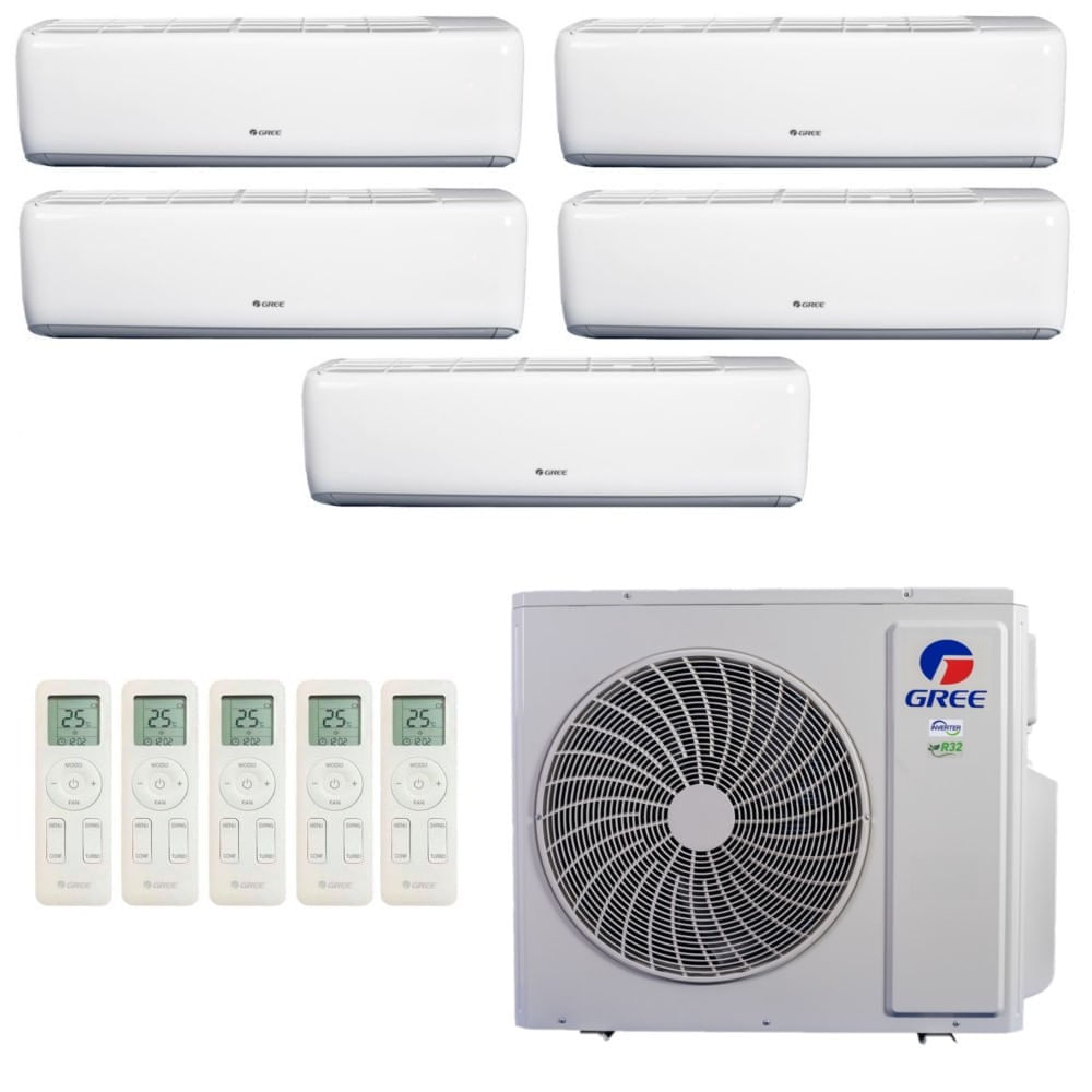 Ar Condicionado Multisplit Penta 60000 Btu(4x9000+24000) Quente/frio - Inverter - Gree - 220v - Gwh(24)ate-d6dna1a Gwh(09)atb-d6dna1a / 5gwhd(42)nd6bo Ar Condicionado Multisplit Penta 60000 Btu(4x9000+24000) Quente/frio - Inverter - Gree - 220v - Gwh(24)ate-d6dna1a Gwh(09)atb-d6dna1a / 5gwhd(42)nd6bo