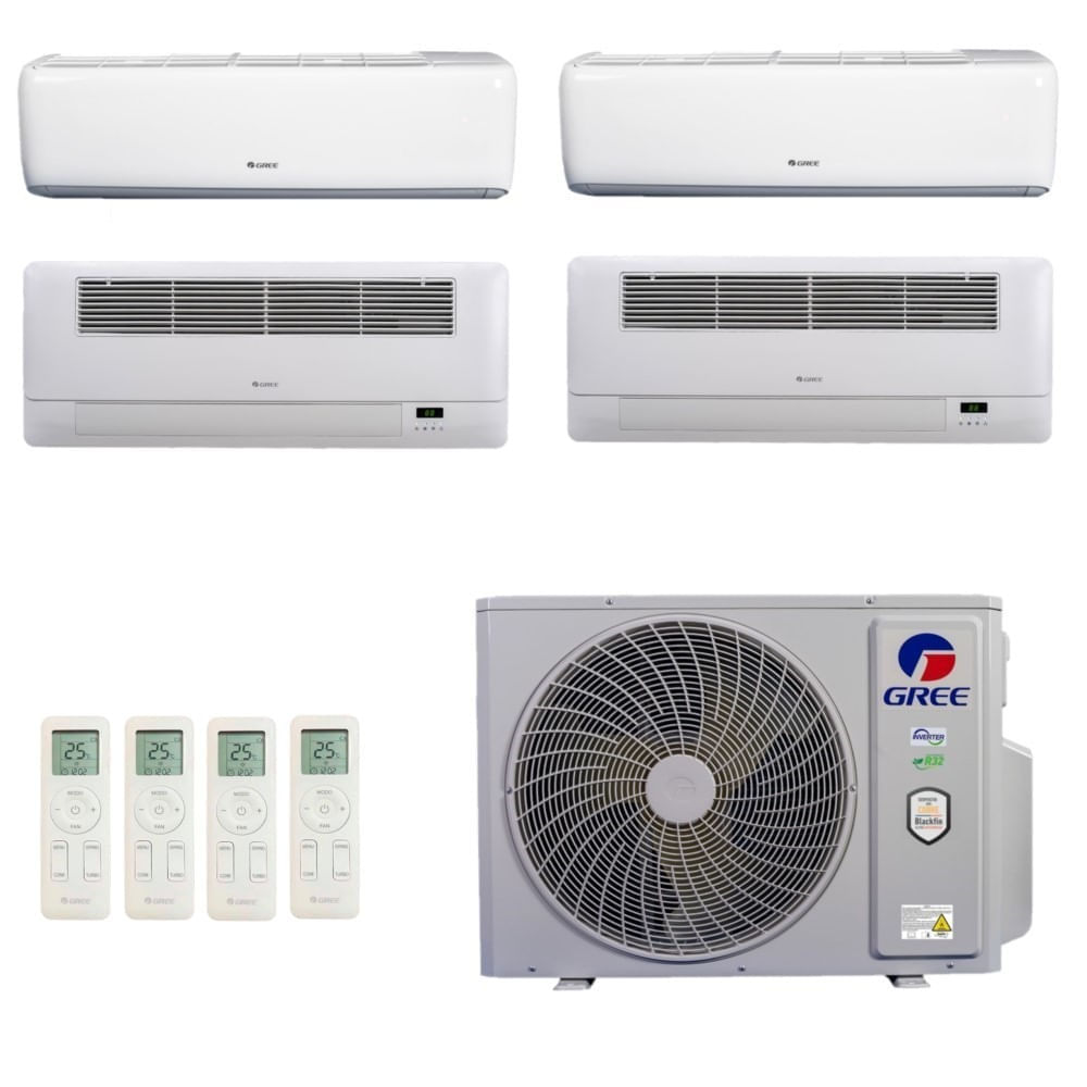 Ar Condicionado Multisplit Quad 36000 Btu(3x12000) Quente/frio - Inverter - Gree - 220v - Gkh(12)da-d6dna1a Gwh(12)atc-d6dna1a / 4gwhd(36)nd
