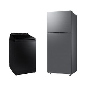 Lavadora Smart Samsung Digital Inverter WA14CG Black 14kg 127V + Geladeira Samsung TMF RT38DG6120S9FZ SmartThings 391L Inox Look Bivolt Combo