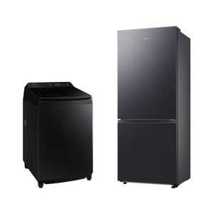 Lavadora Smart Samsung Digital Inverter WA17CG Black 17kg 127V + Geladeira Samsung BMF RB50DG6020B1AZ SmartThings 462L Black Inox Look 127V Combo