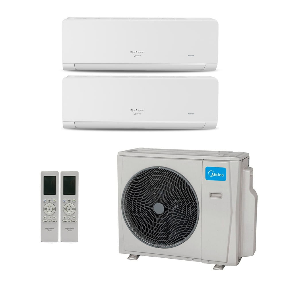 Ar Condicionado Multisplit Bi 27000 Btu(9000+18000) Quente/frio - Inverter - Springer Midea - 220v - 42agmsb18m5 42agmsb09m5 / 38mbmta27m5
