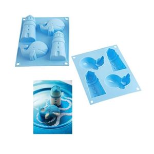 Forma Silicone Baleia Farol Decorativa Bolo Doce Silikomart