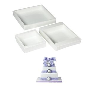 Kit 3 Formas Bolo Base Quadrado 3 Tamanhos Wonder Silikomart