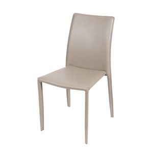 Cadeira Glam Corino Creme Estrutura Metal