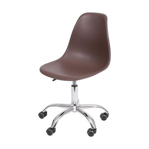 Cadeira Eames PP Marrom  Office Cromada