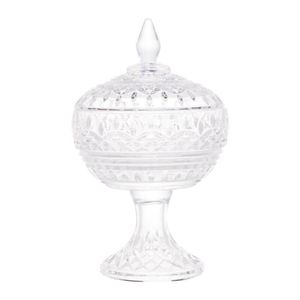 Potiche Decorativo de Cristal com Pé Lys 14cm x 22cm - Wolff
