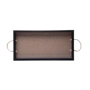 Bandeja Decorativa De Mdf Com Alça Preta 40cm x 20cm x 4Cm