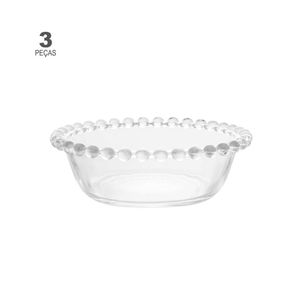 Jogo de 3 Bowls Wolff Pearl de Cristal 14cm x 4,5cm