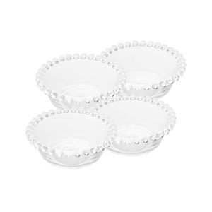 Jogo de 4 Bowls Wolff Pearl de Cristal Incolor
