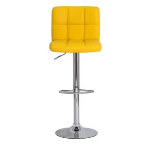 Banqueta Alta Estofada Para Cozinha Balcão Bancada Ilha Giratória Gomos Amarelo