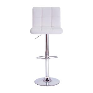 Banqueta Alta Estofada Para Cozinha Balcão Bancada Ilha Giratória Gomos Branco