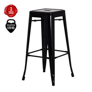 Banqueta Alta Para Cozinha Bar Bancada Balcão Tolix Iron Industrial Preto