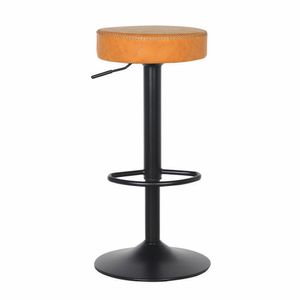 Banqueta Alta Estofada Para Cozinha Balcão Bancada Ilha Giratória Viena Caramelo