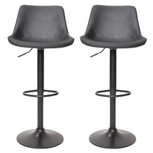 Conjunto 2 Banquetas Altas Estofadas Para Cozinha Balcão Bancada Ilha Giratória Roma Preta