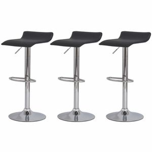 Conjunto 3 Banquetas Altas Estofadas Para Cozinha Balcão Bancada Ilha Giratória Belo Horizonte Tóquio Bh Preto