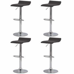 Conjunto 4 Banquetas Altas Estofadas Para Cozinha Balcão Bancada Ilha Giratória Belo Horizonte Tóquio Bh Preto