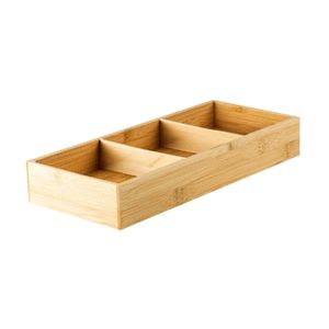 Organizador De Gaveta 3 Nichos Keep Bambu 30X38cm - Ou