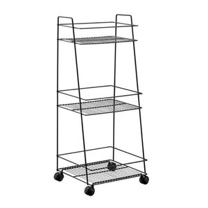 Organizador Guadalupe Multiuso De Aço Com Rodinha Preto 80X34cm - Schmitt