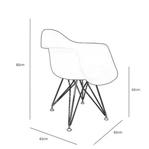 Cadeira Eames Com Braço Eiffel Amarela  Base Preta