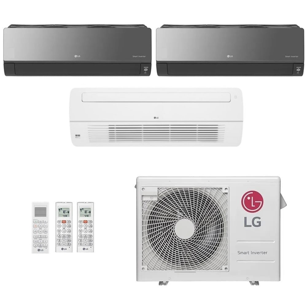 Ar Condicionado Multisplit Tri 30000 Btu(2x9000+12000) Quente/frio - Inverter - LG - 220v - Amnw12gtuc0 Amnw09gsjr0 / A3uw21gfac Ar Condicionado Multisplit Tri 30000 Btu(2x9000+12000) Quente/frio - Inverter - LG - 220v - Amnw12gtuc0 Amnw09gsjr0 / A3uw21gfac