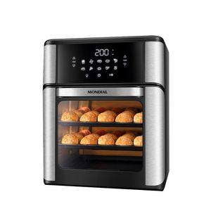 Fritadeira Air Fryer Forno Oven 12L Mondial Preto/Inox 2000W AFON-12L-BI