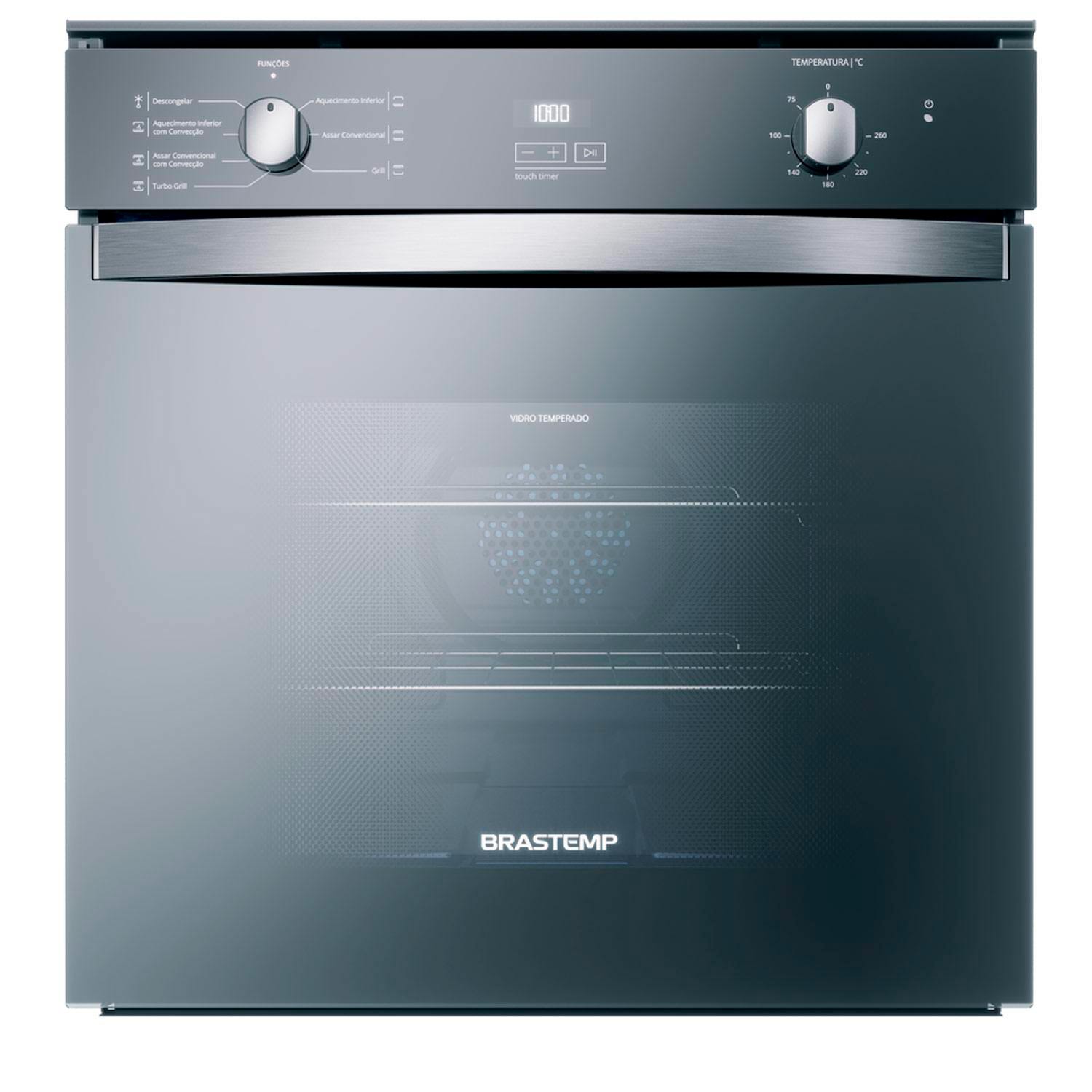 Forno de Embutir Elétrico Brastemp 84 Litros Inox Espelhado com Convecção e Timer Touch Menor preço em Forno de Embutir Elétrico Brastemp 84 Litros Inox Espelhado com Convecção e Timer Touch